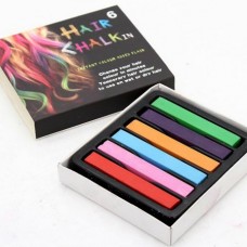 Premium New Women's Non-Toxic Temporary Hair Chalk Great For Party Washable 6 Color - 1 UNIT