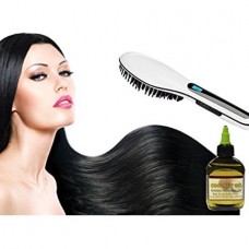 Hair Straightener Brush Electric Heating Hair Straighteners Ceramic Detangling Comb - White