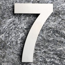 QT Modern House Numbers - 6 Inch, Brushed Stainless Steel (Number 7 Seven), Floating Appearance, Easy to install and made of solid 304 stainless steel.