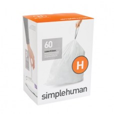 simplehuman 3 x 20pk (60 liners), code H custom fit liners - 30-35 l / 8-9 gal