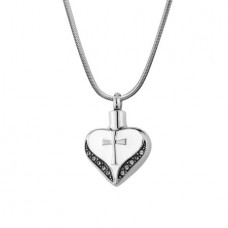 Anavia Sparkling Love Heart Cremation Memorial Keepsake Urn Ash Holder Pendant Necklace Jewelry