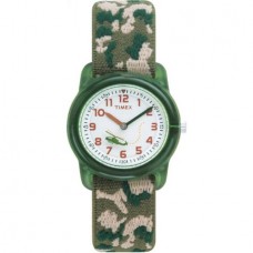 Timex Kids' Green Analog Watch, Camo Elastic Fabric Strap