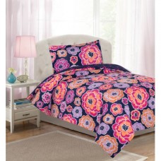 Your Zone Floral Navy Multi Comforter Set