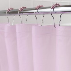 Kenney Medium Weight Mildew-Resistant PEVA Shower Curtain Liner and Beaded Roller Ring Set, 70 W x 72 H, Pink