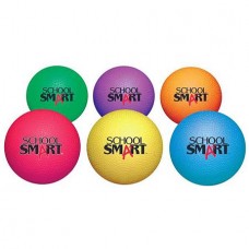 School Smart Natural Rubber Playground Balls, 8.5, Set of 6
