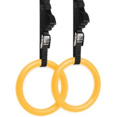 Yes4All Gymnastics Rings with Adjustable Straps & Buckles (Yellow)