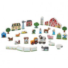 Melissa and Doug Wooden Farm and Tractor Play Set, 33 Pieces