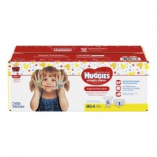 Huggies Simply Clean Baby Wipes, Unscented, Tub + 6 Refills (864 ct)