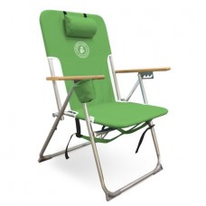 Caribbean Joe High Weight Capacity Back Pack Chair with wood armrests. Double Shoulder Straps and cup holder