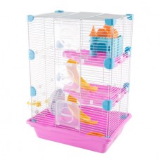 Hamster Cage Habitat, 3 Story Critter/Gerbil/ Small Animal Starter Kit with Attachments/Accessories- Water Bottle, Tunnel Ladders, Wheel by PETMAKER