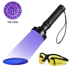 UV 100 LED Blacklight Scorpion 395-400nm Violet Flashlight Detection Torch Light