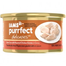 IAMS PURRFECT DELICACIES Select Cuts with Roasted Chicken Entree in Gravy Canned Cat Food 2.47 oz. (Pack of 24)