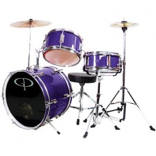 GP Percussion 3-Piece Complete Junior Drum Set, Purple