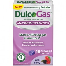 Dulcolax Wild Berry Dulcogas Chewables, 18 CT (Pack of 4)